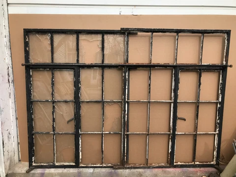 VTG 32 Lite Large Casement Steel Shop Window for Repair or Parts 52x74 403-23B Cover
