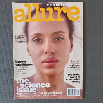 Allure Magazine Kerry Washington Cover Cruelty Free Makeup The Science Issue NEW - Image 1 of 2