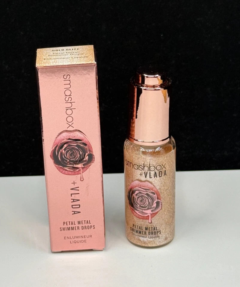 Smashbox + Vlada Petal Metal Shimmer Drops 0.34 oz #GOLD GLITZ New In Box - Image 1 of 4