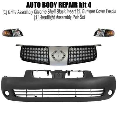 Conjunto de cubierta de parachoques delantero fascia y rejilla para Nissan Sentra 2000-2004 Foto 1 de 4