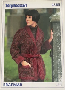 Damen Grobstrick Wickel Strickjacke STRICKMUSTER Moosstich Borte Stylecraft 4385 - Bild 1 von 8