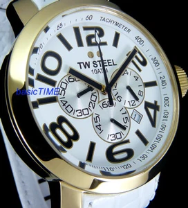 TW STEEL TW55 MEN JAPAN MOVEMENT CHRONOGRAPH 45mm LEATHER *SUPER CLEARANCE SALE* - Picture 1 of 5