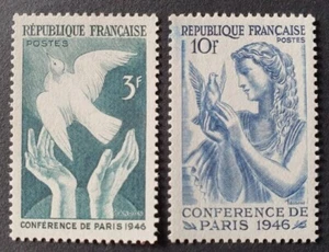 1946 FRANCE FRANKREICH PEACE CONFERENCE PARIS BIRDS DOVE VF MNH - Picture 1 of 1