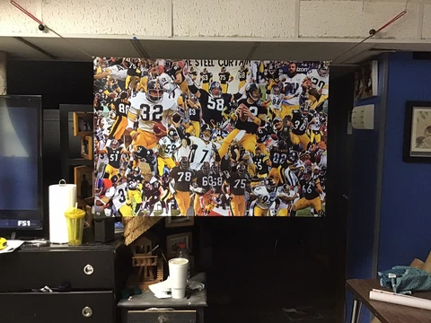HUGE 44x30 PITTSBURGH STEELERS Vinyl Banner POSTER franco Harris Jack Lambert ! Cover