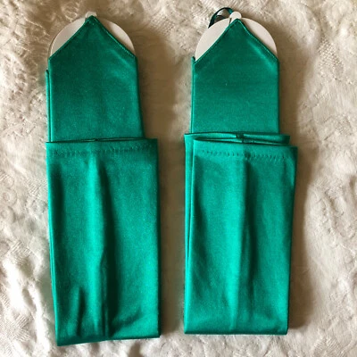 2 Pairs Women's Fingerless Stretch Green Gloves Halloween Costume Holiday 18" - Image 1 of 3