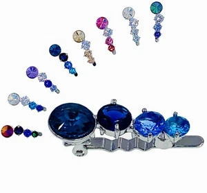 USA MOGHANT MAGNETIC BARRETTE HAIR CLIP HAIRPIN made with SWAROVSKI CRYSTAL 8 - Picture 1 of 11