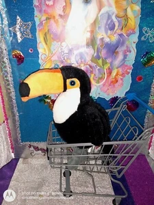 🦄Ganz / Webkinz "Toco Toucan" {Bird} Black Color w/White Chest HM223 9" Plush! - Picture 1 of 15