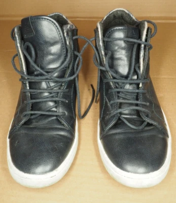 Aldo Mens Shoes Sneakers Size 10 Black  Leather Mid-Top  Lace Up Sneakers - Image 1 of 4