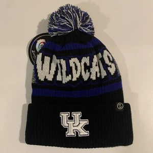 Kentucky Wildcats Youth NCAA SEC Pom Pom Beanie Winter Ski Hat Cuffed Soft NWT - Picture 1 of 7