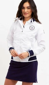 U.S Polo Assn White YACHT JACKET Windbreaker Large NWT - Picture 1 of 12