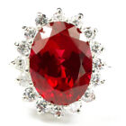 Sterling Silver Royal Engagement Ring Created Ruby Sr310