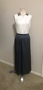 NWT WOMAN'S "L" EILEEN FISHER SILK BLEND STEEL A-LINE FLOOR LENGTH SKIRT $248.00 - Picture 1 of 11