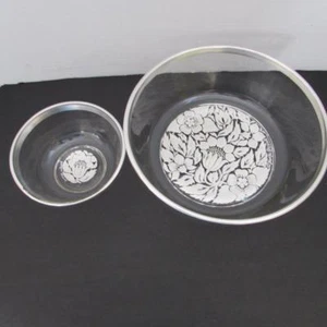 Georges Briard Signed Sterling Silver Trimmed Chip & Dip Bowls (EUC) - Picture 1 of 1