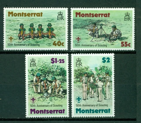 Montserrat Scott #397-400 MNH Scouting in Montserrat 50th ANN $$ Cover
