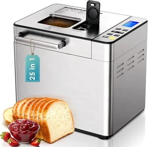Automatic Bread Maker Gluten-Free, Dough Function, Adjustable Size Crust Setting - Picture 1 of 30