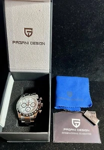 PAGANI DESIGN 1644 Quartz Chronograph Watch Stainless Band, Box & Papers - Picture 1 of 10