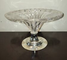 Large Tulip Shaped Glass and Silver Italian Murano Bowl (Floor Sample)