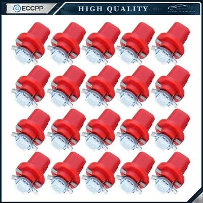 20 piezas Rojo T5 B8.5D Coche Calibre 1-SMD-5050 LED Instrumento Tablero Bombilla Lateral Foto 1 de 4