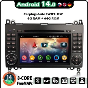7"Android 14 Autoradio GPS Carplay Mercedes A/B Klasse W169 W245 Sprinter Viano - Bild 1 von 15