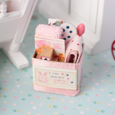 1Set 1:12 Scale Dollhouse Miniatures Pink Accessories Baby Product Toys Decor - Image 1 of 4
