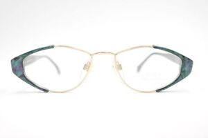 Vintage Atelier 2751 40 52[]18 140 Gold Grün Lila eckig Brille eyeglasses NOS