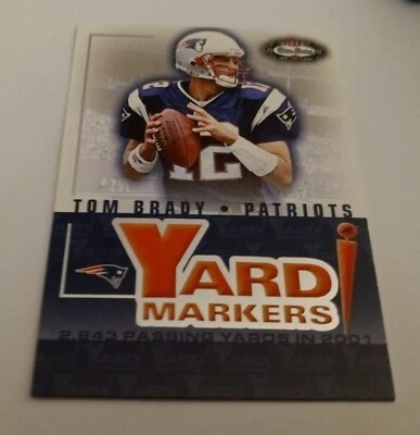 2002 TOM BRADY Fleer Football Box Score Yard Markers NFL INSERT #1 Patriots MINT - Image 1 of 2