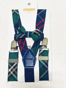 GYMBOREE SUSPENDERS BOWTIE 12-24 months NWT Boys Plaid - Picture 1 of 7