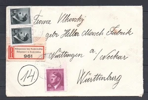 Bohmen & Mahren 1942 marca libre 103 y 89 lujo usado en sobre R Stiepan - Imagen 1 de 2