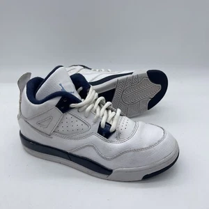 Jordan 4 Retro LS Legend Boys' Size 3Y Sneakers 707430-107 White Navy Blue Shoes - Picture 1 of 9