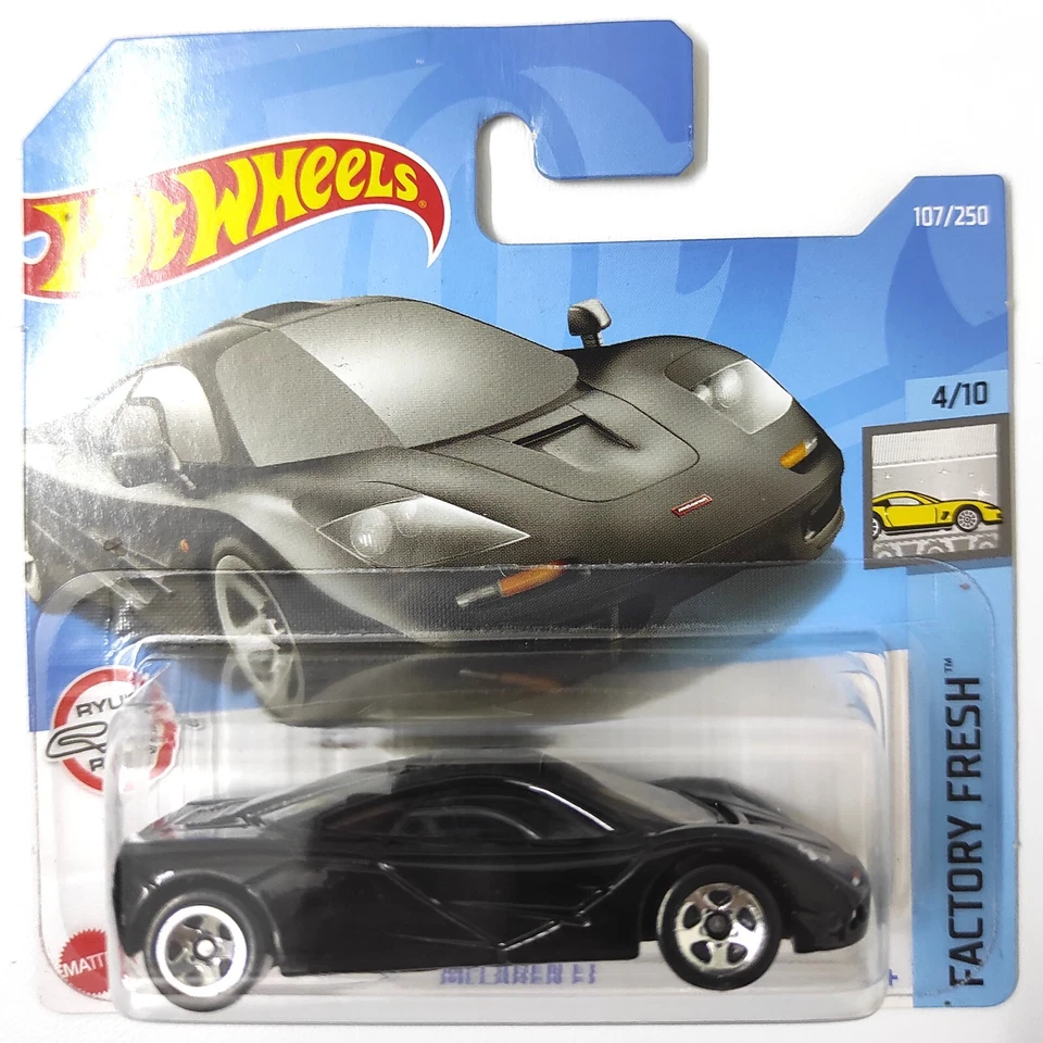Hot Wheels 107/250 2022 Factory Fresh 4/10 McLaren F1 Black Short Card MOSC - Image 1 of 1