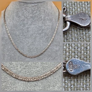 Vintage Sterling Silver 925 Made in ITALY Chain Necklace 16" - Picture 1 of 9