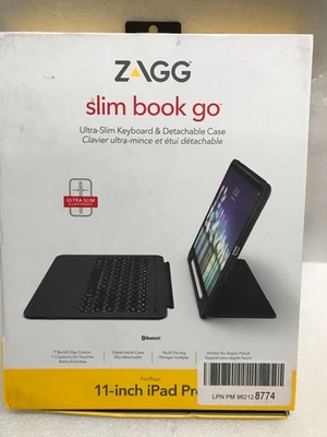 ZAGG - Slim book Go - Case with Detachable Bluetooth Keyboard - Black 11 Inch - Image 1 of 4