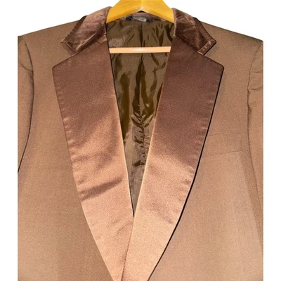 Blazer Abrigo Deportivo Vintage Años 70 Después de Seis 40R Borde Satinado Formal Boda Otoño Evento Foto 1 de 4