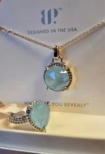 Lot/2 Bomb Party Ring RG76786 & Necklace NK75504 Baby Sky Blue Topaz Rhodium 6 - Picture 1 of 6