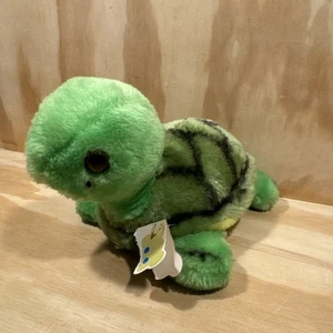 Peluche giocattolo vintage Dakin Nature Babies 1976 tartaruga verde giallo raro con etichetta - Foto 1 di 12
