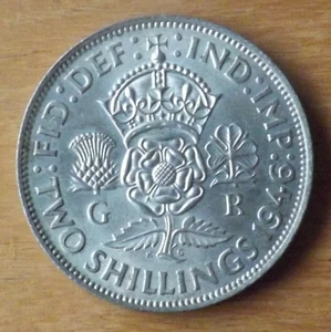 Moneta fiorino argento inglese 1946 quasi grado EF brillante bella. - Foto 1 di 2