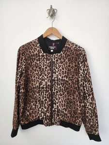 Johnny Was Workshop brown leopard print bomber jacket M - Picture 1 of 4
