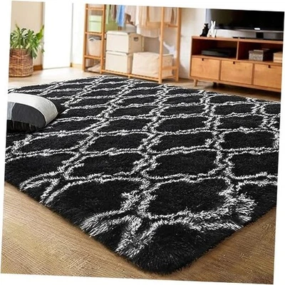  Luxury Shag Area Rug 6x9 Feet Geometric Plush Fluffy Rugs, Extra Soft Carpet  Foto 1 de 4
