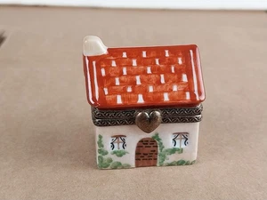 Limoges Frankreich Peint Main Home Sweet Home Andenken Schmuckschatulle - Bild 1 von 9