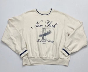 Hollister NYC Sweatshirt Creme Gr. S Manhattan Bridge Grafik Pullover - Bild 1 von 10