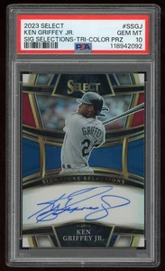 2023 SELECT KEN GRIFFEY JR SIG SELECTIONS TRI-COLOR PRIZM AUTO /49 PSA 10 - Picture 1 of 2