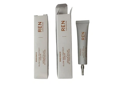 2 NOVO NA CAIXA REN Skincare Glow and Protect Serum Travel Mini 5ml/0,17oz AUTÊNTICO - Imagem 1 de 4
