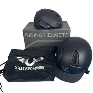 TuffRider Black Starter Horse Equestrian Adjustable Riding CoolMax Vented Helmet - Picture 1 of 16