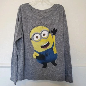 Camisa Raglán Mujer XL Minion Despicable Me Mangas Largas Gris Top - Imagen 1 de 17