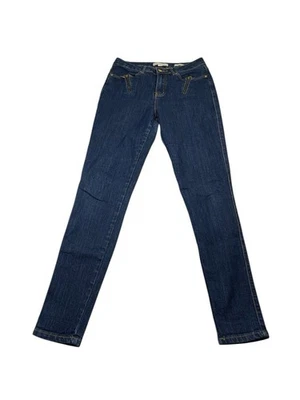 Nicki Minaj 牛仔裤女式 5/6 蓝色牛仔棉弹力学院风高腰紧身 — 第 1/4 张图片