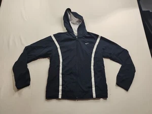 Vintage Nike Track Jacket Boys Large (12-14) Navy Blue Athletic Mesh Lined - Picture 1 of 13