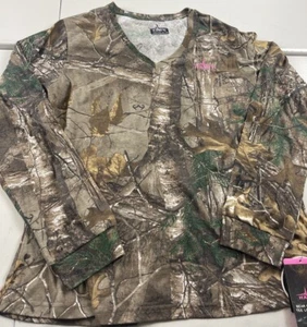 Habit Realtree Shirt Women Size XL Brown Hunting Top Tree Mossy Oak Outdoor - Picture 1 of 14