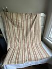 Vintage Fabric Red Brown Ticking Upholstery Textile. French Home Decor
