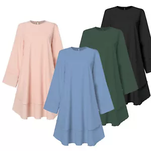 Women Gown Pencil Dresses Pullover Robe Evening Business Shirt Shirts Elegant - Picture 1 of 18