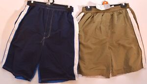 Khaki Blue Swim Swimming Trunks Long Board Shorts Size 9/10 14 Yrs M L (A72)